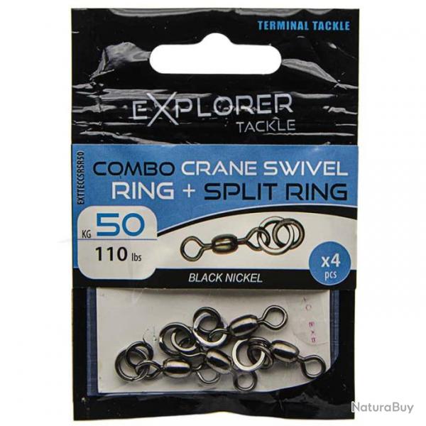 Combo Crane Swivel Ring + Split Ring Explorer Tackle 50kg