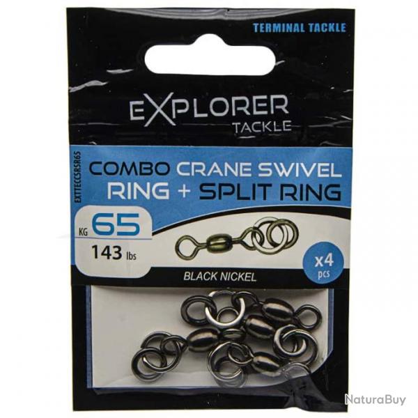 Combo Crane Swivel Ring + Split Ring Explorer Tackle 65kg