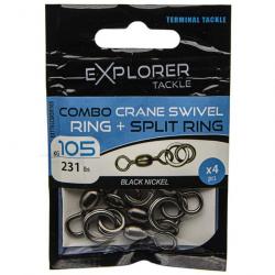 Combo Crane Swivel Ring + Split Ring Explorer Tackle 105kg