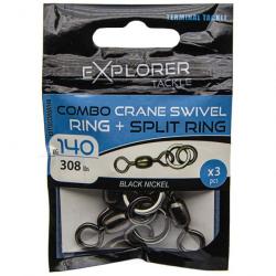Combo Crane Swivel Ring + Split Ring Explorer Tackle 140kg