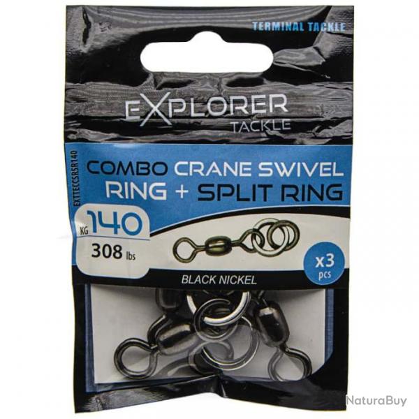 Combo Crane Swivel Ring + Split Ring Explorer Tackle 140kg
