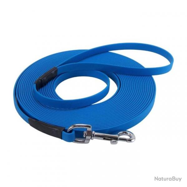 Longe biothane 13 mm x 10 m - Bleu clair avec poigne - jokidog