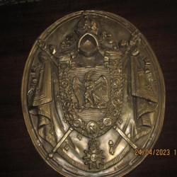 Vends plaque(enseigne) en laiton,officier ministeriel,segond empire