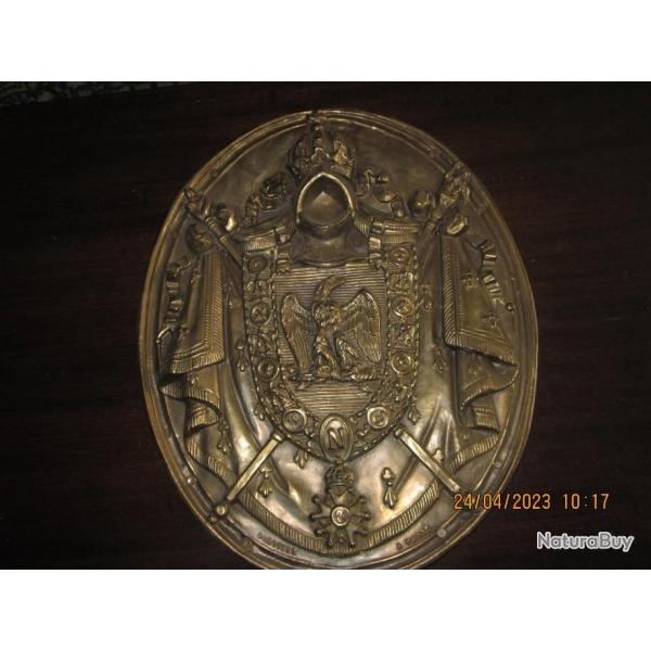 Vends plaque(enseigne) en laiton,officier ministeriel,segond empire