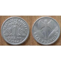 France 1 Franc 1944 Francisque Piece Aluminium Francs