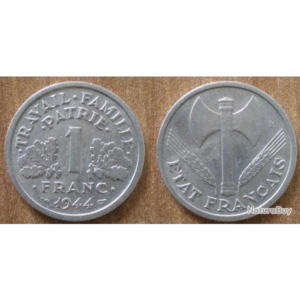 France 1 Franc 1944 Francisque Piece Aluminium Francs