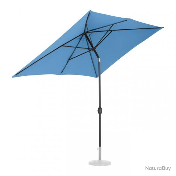Grand parasol de jardin rectangulaire 200 x 300 cm inclinable bleu 14_0007568