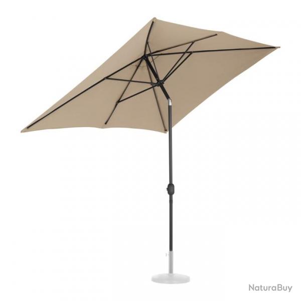 Grand parasol jardin rectangulaire 200 x 300 cm inclinable taupe 14_0007549
