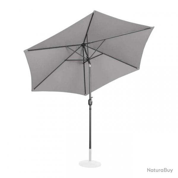 Grand parasol de jardin hexagonal diamtre 300 cm inclinable gris fonc 14_0007550