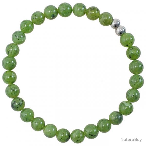 Bracelet en jade nphrite - Perles rondes 6 mm