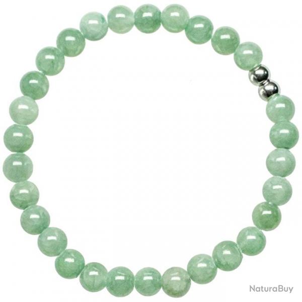 Bracelet en jade vert - Perles rondes 6 mm