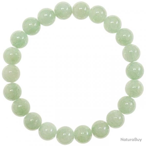 Bracelet en jade vert - Perles rondes 8 mm