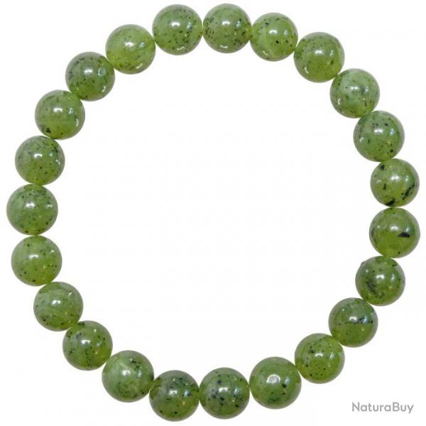Bracelet en jade nphrite - Perles rondes 8 mm