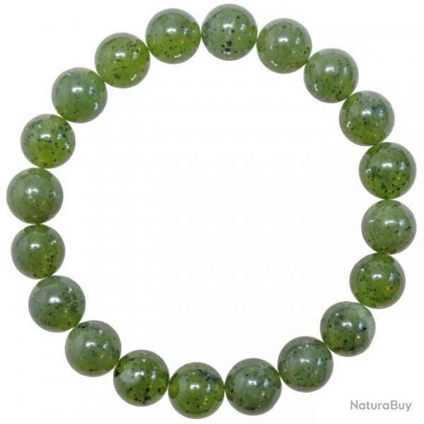 Bracelet en jade nphrite - Perles rondes 10 mm