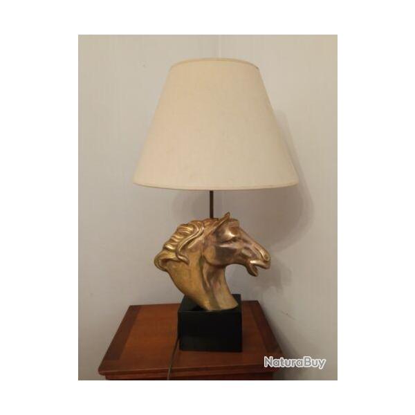 Lampe tte de cheval bronze dor dans le got de la maison Charles des annes 1970s