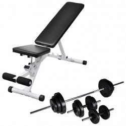 Banc d'entraînement avec jeu d'haltères et de disques de poids 30,5 kg 02_0000053