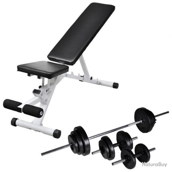Banc d'entranement avec jeu d'haltres et de disques de poids 30,5 kg 02_0000053
