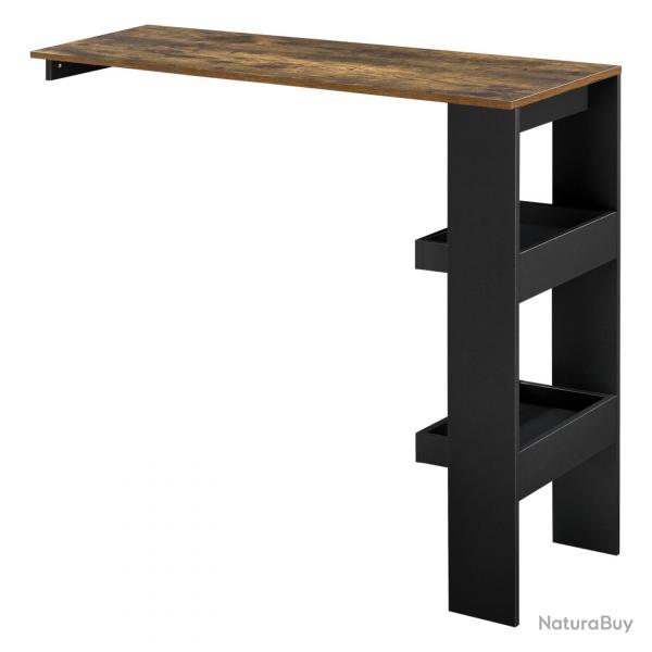 Table de bar style avec compartiments de rangement table bistrot murale panneau de particules mla