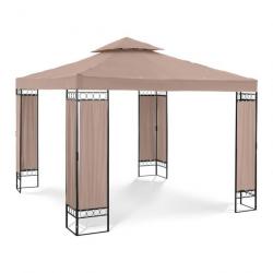 Pergola pavillon barnum tonnelle tente abri gazebo de jardin terrasse beige - 3 x 3 m - 160 g/m² -