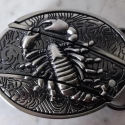 Boucle scorpion couteau intégré ceinture biker gothique Zodiaque Horoscope