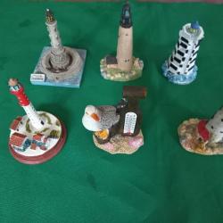 lot de 5 phares miniatures  + un thermomètre mouette