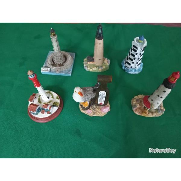 lot de 5 phares miniatures  + un thermomtre mouette