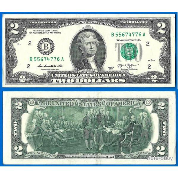 Usa 2 Dollars 2013 Mint New York B2 Dollar Billet Etats Unis Nord Amerique