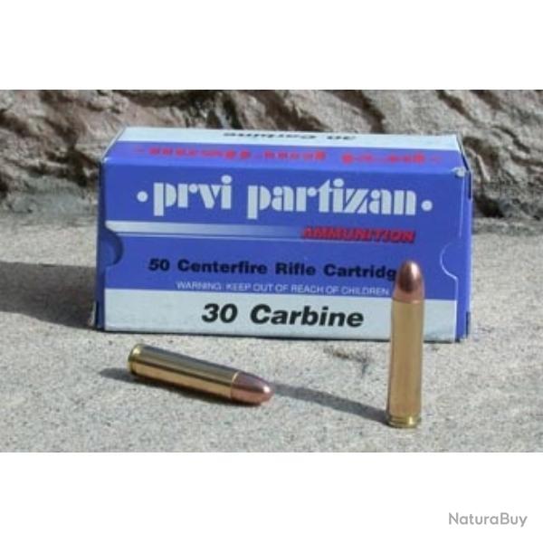 50 Cartouches Partizan Cal.30 M1 FMJ RN 110Grs