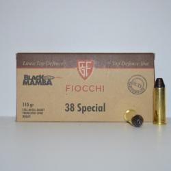 1 Boite De 50 Munitions  38 Special FIOCCHI FMJTC Black Mamba
