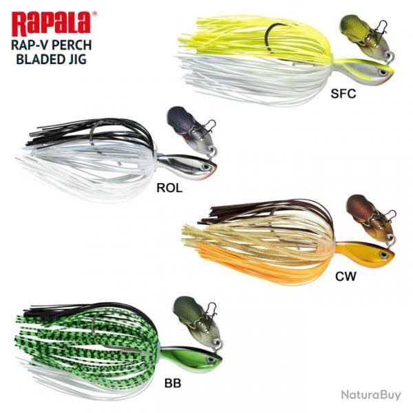 Leurre Chatterbait Rapala Rap-V Perch Bladed Jig 10g 8cm BB