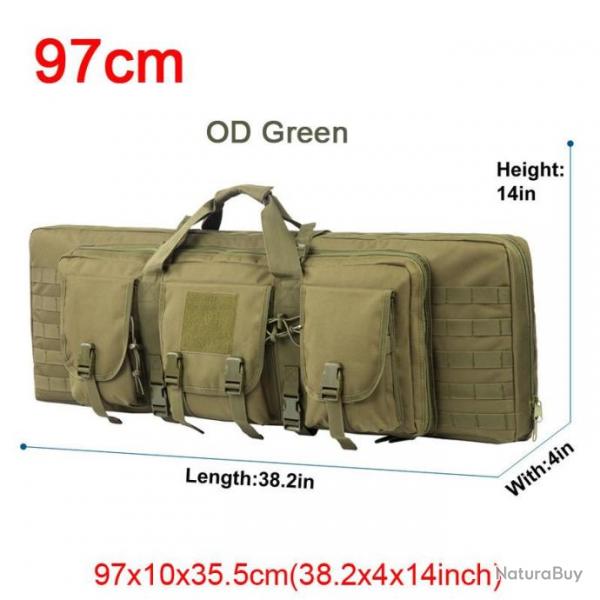 tui Tactique 2 Compartiment 97cm Vert USA pour la Chasse et l'Airsoft, Sac  Dos Militaire Malette