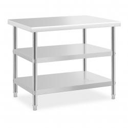 Table de travail inox - 100 x 70 x 5 cm - 190 kg - 2 tablettes 14_0007330