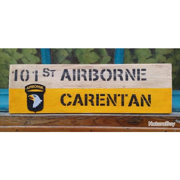 Panneau de bois " 101 me AIRBORNE CARENTAN"