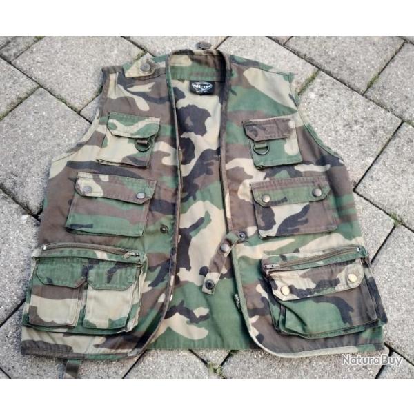 MIL-TEC GILET DE PCHE CAMOUFLAGE TAILLE XL MULTIPOCHES