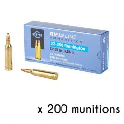 200 munitions PARTIZAN 22-250 55 gr SP 