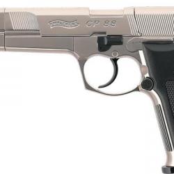 Pistolet à plomb CO2 4.5 mm WALTHER CP88 Competition 6'' (4 joules) Nickel