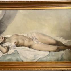 Cesar Vilot grand nu de jeune femme allongée