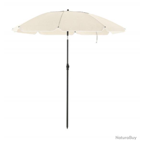 Parasol de jardin diamtre 1,6 m ombrelle protection UPS 50+ inclinable portable rsistant au vent