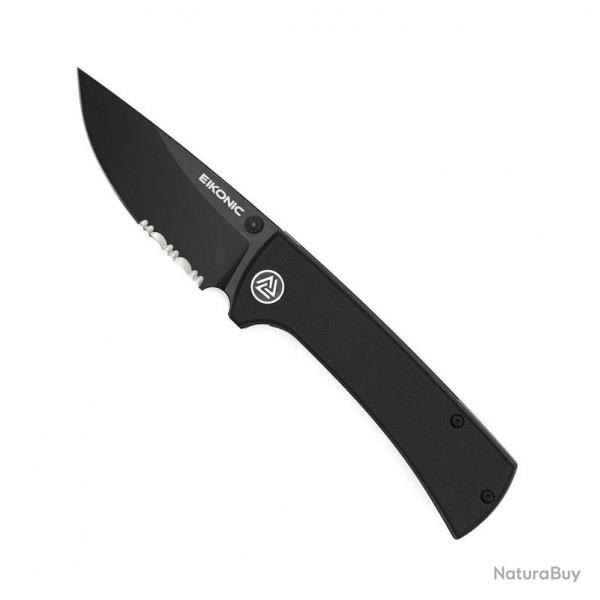 Couteau "RCK9" PVD, Lame dentele [Eikonic]