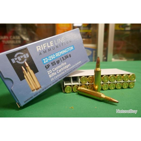 boite de 20 cartouches 22-250 REMINGTON PPU