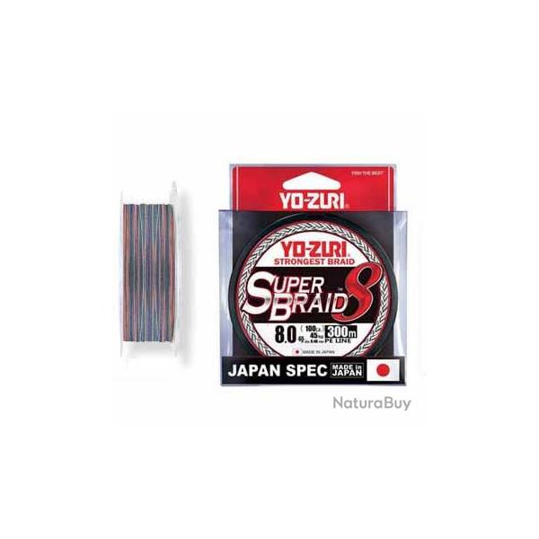 Tresse Multicolore Yo-zuri Superbraid 8x - 300m 0.21mm