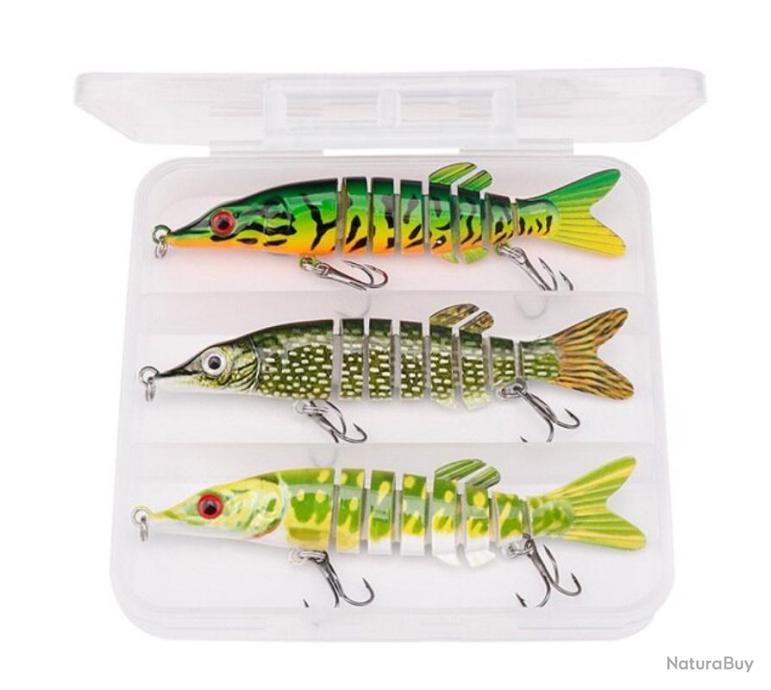 Leurre Souple Articulé Noeby – Pêche Carnassier Mer & Rivière – 9,5cm 11g – Couleur 3 – Coulant