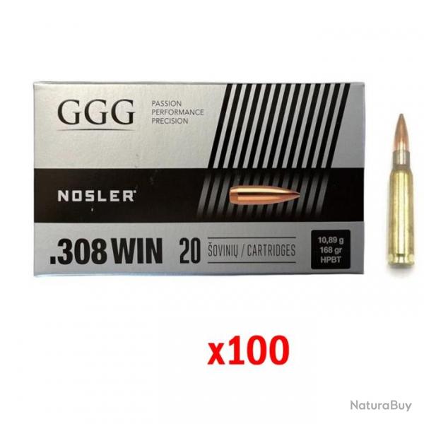 Pack 100 GGG cal.308 Win sierra HPBT Match 168 gr 