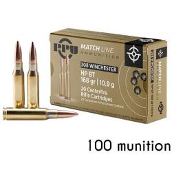 100 Munitions PARTIZAN PPU 308 win HPBT 168gr 