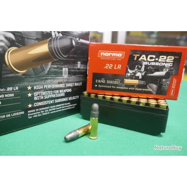 500 cartouches TAC-22 SUBSONIQUE en 22LR