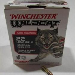 1 boite 500 cartouches 22lr Winchester WILDCAT, DYNAPOINT40 grains
