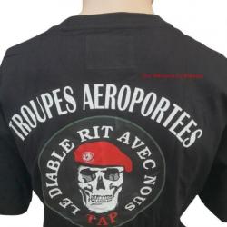 T-shirt Troupes Aéroportées -Le Diable rit avec nous -100% coton