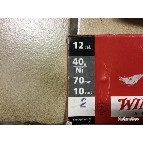 Lot de 2 boites - Winchester Super Speed C.12 70 40g Boîte de 10
