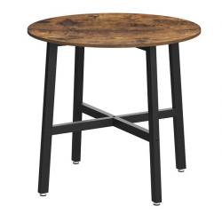 Table à manger table de cuisine ronde pour salon bureau 80 x 75 cm (diamètre x hauteur) style indus