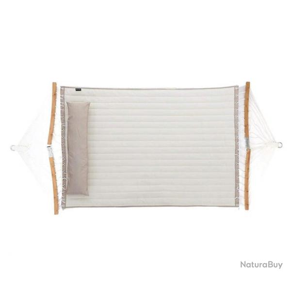 Double hamac rembourr avec barres de protection incurves amovibles en bambou avec oreiller tissu